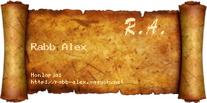 Rabb Alex névjegykártya