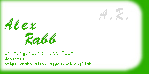 alex rabb business card